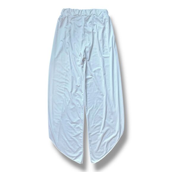 Women’s Loose Split Hem Yoga Pants High Waist Wide Leg Beach White XS - Picture 2 of 9